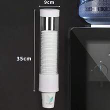 2/1 buah Dispenser Gelas Sekali Pakai Otomatis, Tidak Perlu Pengeboran, Dipasang di Dinding, Meja, Rak Gelas Kertas Anti Debu, Dispenser Air, Dispenser Air Rumah Tangga, Rak Penyimpanan Gelas Air Anti Debu Kapasitas Besar. - A - View 18