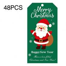 Christmas Cartoon Gift Tags, Merry Christmas Santa Claus Snowman Gingerbread Man Christmas Tree Pattern Paper Labels, Gift Packaging Tags, Holiday Gift Decoration - Multicolor - View 14