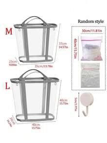Extra Large Foldable Mesh Laundry Basket With Handle- Robust Laundry Bags, Portable Storage Bag, Garment Bag, Hook, Suitable For Clothing Storage, Home, Travel And Laundry Room, Bedroom And Bathroom, Camping Use. Space-Saving, Rectangular Design | Laundry Basket, Laundry Bin, Back To School, Christmas, Halloween Gift - Multicolor - View 10