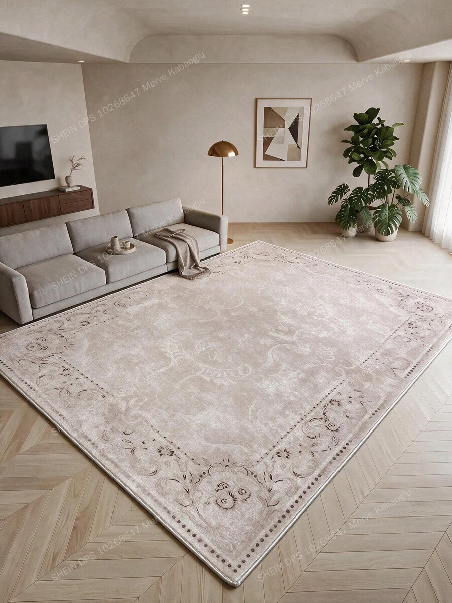 Digitally Printed Non-Slip Washable Runner And Area Rug, Modern Design | Modern, Scandinavian, Bohemian And Classic Styles | 100% Polyester - White - View 1