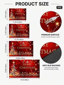 1pc Christmas Text Pattern Diatomaceous Earth Absorbent Drying Mat, Kitchen Countertop Drain Mat, Coffee Machine Mat, Dish Drying Mat, Dining Table Breakfast Mat, Non-Slip Heat Resistant Easy To Clean Hidden Water Stains, Suitable For Kitchen Dining Table Coffee Shop Bar Home Decor Holiday Gift - Multicolor - View 7
