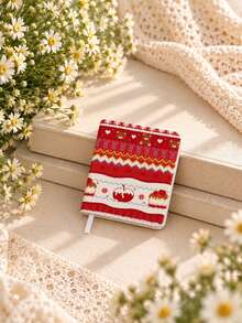 Christmas Red Apple Notebook - Thick Diaries, Handbooks, Student Drawings, Blank Book With Lines, PU Leather, Portable - Multicolor - View 4