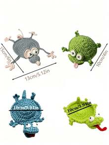 1Pc Handmade Crochet Lizard Coaster & Storage Pad, Cute Reptile Non-Slip Heat Resistant Reusable Drink Mat, Funny Novelty Coffee Tea Mug Pad, Fall Home Kitchen Dining Table Decor, Holiday Gift For Christmas Thanksgiving & Daily Use. Room Decor - Multicolor - View 8