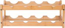 Bamboo Wine Bottle Rack, Small Double-Tier Wine Rack, Holds 8 Bottles, Suitable As A Tabletop Wine Display Rack For Restaurant Counters. Dimensions: 45 * 23.5 * 16.5 Cm - View 6