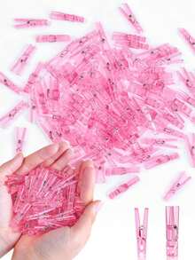 200/100/10/1pc Gender Reveal Party Decorations, Blue & Pink Clothes Pegs With Jute Rope, Boy & Girl Baby Shower Games, 1.4 Inch Mini Photo Clothes Pegs, DIY Crafts, Baby Shower Game Props, Party Decor Favorites - Multicolor - View 5