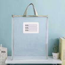 1pc Portable A3 A4 File Bag Storage Bag, Transparent Zipper Bag, Large Capacity, Suitable For Students To Store Test Papers, Books, Art Notebooks. - Multicolor - View 11