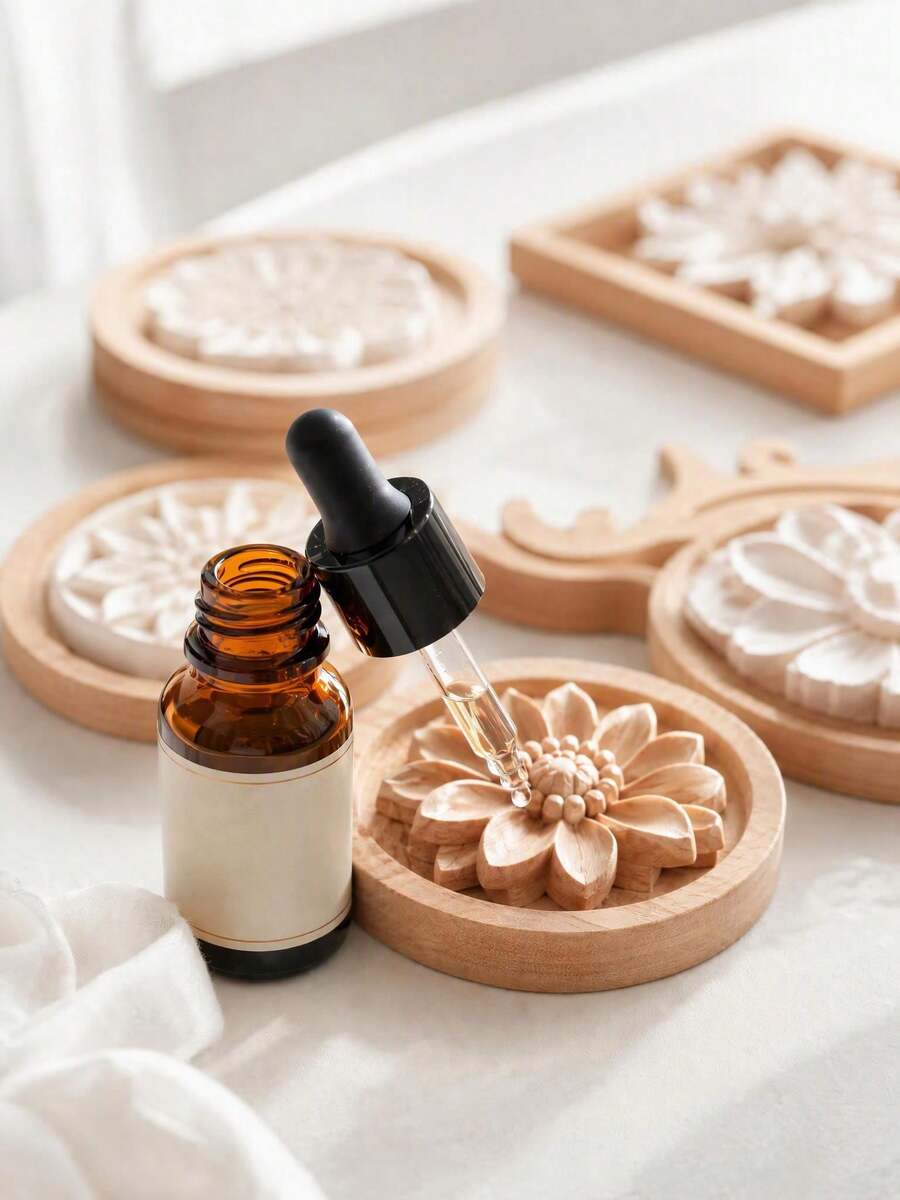 Haus Hana New Essential Oil Diffuser, Pack Wooden Aromatherapy Round Home Office Car Diffuser In Various Sizes Gifts Birthday Graduation - Ginger - View 1