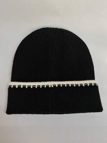 Women's Winter Knitted Beanie, Warm Soft Folded Cuff Crochet Trim Fitted Hat, Suitable For Cold Weather - Multicolor - View 3