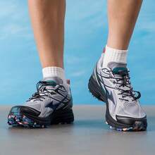 Mizuno Men's And Women's Water-Resistant Upper Dual-Density Midsole Arch Support Sports Running Shoes - Grey-blue - View 3