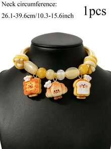 1-Piece Braided Necklace With Cute Charms (Cake, Moon, Rainbow, Etc.)-Pet Necklace Suitable For Kittens And Puppies - Multicolor - View 12