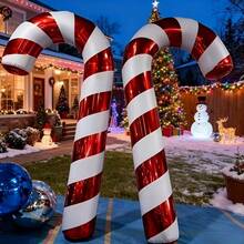 2 Packs Super Large 115Cm/45-Inch Red And White Striped Candy Cane Balloons - Suitable For Christmas Party Decorations, Christmas Tree, Wedding, Birthday Party Decor, Indoor And Outdoor Use, Photo Props, Holiday Ornaments, Festive Activity Additions - Candy - View 8