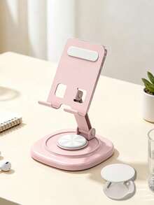 360° Rotatable Desktop Phone Stand, Multi-Color Macaron Series Universal Phone And Tablet Holder, Foldable With Height Adjustment, Stable Heavy-Duty Base, Anti-Slip And Anti-Tip Design, Compatible With Smartphone And Tablet, Hands-Free For Watching Videos, Online Courses And Office Work, Lightweight And Portable, Space-Saving Desktop Accessory For Home, Dorm And Office - Multicolor - View 11