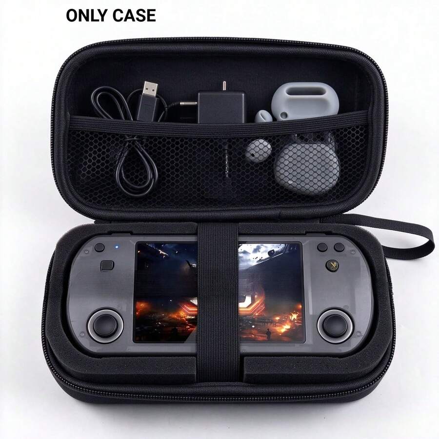 Portable EVA Protective Storage Case For Anbernic Rg35xx Plus U8 R35s Pro Handheld Game Console,DIY Custom Sponge Carry Bag - Black - View 1