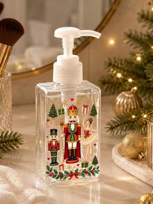 Nutcracker Pattern Transparent Vacuum Pump Bottle | Autumn Reusable Refillable Press Bottle, Leak-Proof Plastic Travel Dispenser Bottle; Travel Foam Dispenser Bottle - Transparent Plastic Material, Fragrance-Free, Latex-Free, (Suitable For Lotion And Foundation) Suitable For Hand Soap, Toothpaste, Shampoo, Conditioner, Etc.; Travel Essential, Transparent Travel Cosmetic Container (Suitable For Foundation, Moisturizer, Etc.) - Hand Wash Only, Space-Saving Design. Suitable For Daily Home Use, Halloween Home Decor - Multicolor - View 5