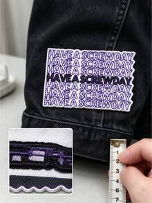 1pc/2pcs/4pcs/5pcs/6pcs Have A Screwday Patch Houston Music Pride Embroidered Iron On - Multicolor - View 3