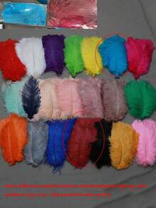 5pcs/Pack 20-25cm Colorful Artificial Ostrich Feathers, Suitable For Crafts, Wedding Decorations, Handmade Accessories, Tabletop Decor, Carnival Feather Decorations - Multicolor - View 9