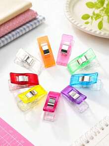 1-40pcs Mixed Color Plastic Clips, Suitable For Multiple Uses Such As Paper Clips, Sewing, Quilting, Crafting, Food Bag Sealing, And Daily Use. - Upgraded Version - View 4