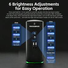 ROCKBROS 1PC 3000 Lumen Bike Bicycle Front Light Rainproof USB-C Rechargeable Cycling Headlight 10000mAh Waterproof - Black - View 4