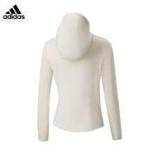 Adidas Women's Hooded Zip-Up Sports Jacket, New Slim Fit Waist-Cinching Sun Protection Jacket LE8861 - Apricot - View 3