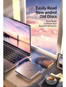 Lenovo Drive Optik Eksternal D200 dengan Antarmuka USB untuk Laptop dan Komputer Desktop: Pembakar DVD/CD, ramping dan portabel, kecepatan baca/tulis cepat, pengurangan kebisingan cerdas, cocok untuk PC, tablet, laptop, dan Mac. - View 5