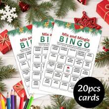 3/10/20pcs Christmas Bingo Game Cards, Christmas Party Icebreaker Props ...