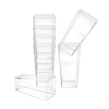 Square Transparent Dessert Cup With Matching Small Spoon, Thick Hard Plastic, Suitable For Ice Cream, Pudding, Fruit Salad, Mousse, Party Gathering, Birthday Banquet, Highly Attractive Transparent Cup, Great For Plating And Photography, Suitable For Dessert Shops And Home Use - Clear - View 11