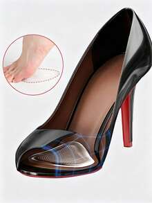 High Heel Silicone Forefoot Pads, Soft Shock-Absorbing, Anti-Friction & Anti-Slip, Self-Adhesive Invisible Forefoot Cushions For Summer Sandals - Clear - View 2