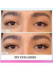168 Pcs 9-12mm D Curl DIY Eyelash Extension Kit, Beginner Cluster Lash Extension Kit With Glue, Sealant And Tools, For Home Use, Suitable For Daily, Travel, Party And Wedding Makeup, High-End Christmas And Halloween Gift - Black - View 8