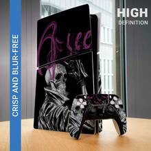1 Set Printed Pattern Skin Stickers For Slim Game Console, Waterproof Scratch-Resistant Personalized Decorative Protective Film For Controller - View 3