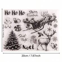 1pc Christmas Tree & Reindeer Transparent Stamp, DIY Planner Stamp, Reusable Stamp For Card Making, Decoration, Scrapbooking, Photo Album Crafts, Holiday Greetings - Christmas - View 7
