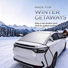 Car Rear Windshield Snow Cover, Thickened Rear Window Frost Guard With Elastic Hook, Windproof Protectors - K - View 2