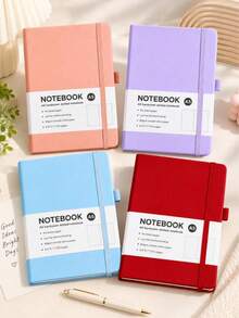 1/2/4pcs A5 Spiral Notebooks, 150/300 Pages, Metal Coil Hardcover, Elastic Closure, Cute Fashion Writing Notebooks, Suitable For Notes, Diaries And Learning, Perfect For Girls, Students, University, Office, Work And Back To School - Multiple Styles - View 4