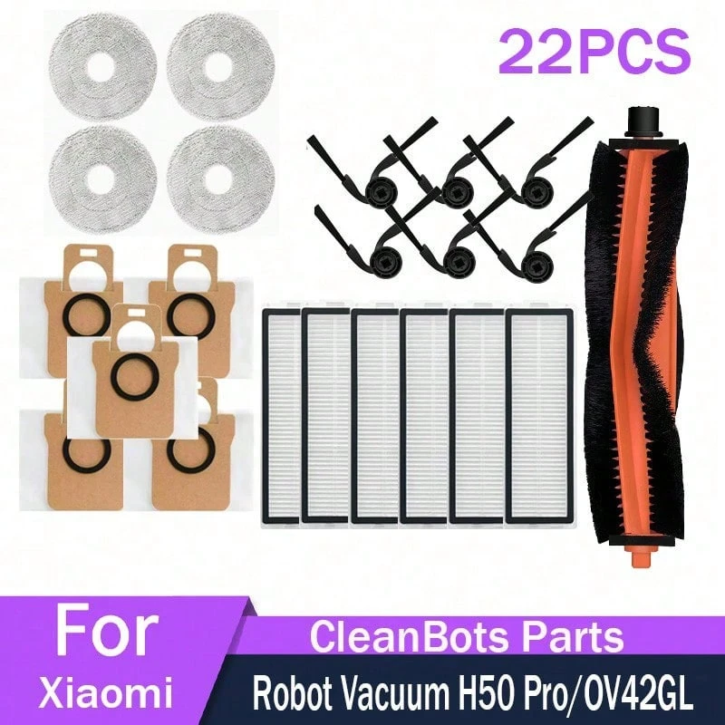 Replacement Accessories For (Xiaomi Robot Vacuum H50 / H50 Pro) Main Brush, Side Brush, Filter, Mop, Dust Bag - View 1