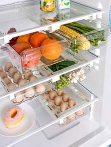 1pc, Refrigerator Storage Box, Drawer-Style Hanging Design, Fresh-Keeping Box, Can Hold Eggs And Fruits/Vegetables, Dual-Use For Freezer And Refrigerator, Kitchen Organization Tool, Suitable For Home Kitchen, Refrigerator Storage And Holiday Ingredient Organization. - Multicolor - View 11