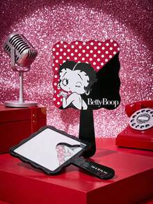 Betty Boop X Joivida 1pc Cartoon Handheld Mirror, Portable Square Design With Handle, High-Definition Reflection, Perfect For Makeup Touchups, Bathroom, Vanity, Bedroom, Travel, A Fun Birthday Or Christmas Gift For Women, Girls, Family And Friends - 1pcs - View 1