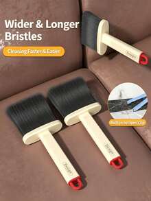 4pcs Window Track Cleaning Brush Set With Clips, Scrapers And Hooks, Multi-Functional Soft Bristle Gap Brush, Household Dusting Brush, Car Interior Dusting Brush, Home Cleaning Tools, Suitable For Living Room, Bedroom, Kitchen, Bathroom, Car - Combination - View 3