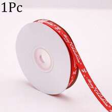 5 Rolls/1 Roll Christmas Satin Ribbon Red Green Snowflake Reindeer Print Gift Wrapping Roll Christmas Gift Bow DIY Holiday Party Decoration - Multicolor - View 17