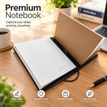 Standard / Passport Size Vintage Strap Pocket Journal, Compact Travel Notebook, Full Set With PU Leather Sleeve, Blank Refill, Kraft Storage Pouch & PVC Board, On-The-Go Notepad For Trip Planning - Rectangle - View 7