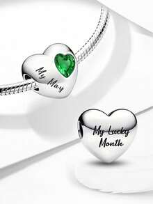 1pc Fashion Heart Moon Charm Beads Suitable For Women's Bracelet DIY Jewelry Making And Daily Matching Decoration Girls Decor - Love Month - View 8