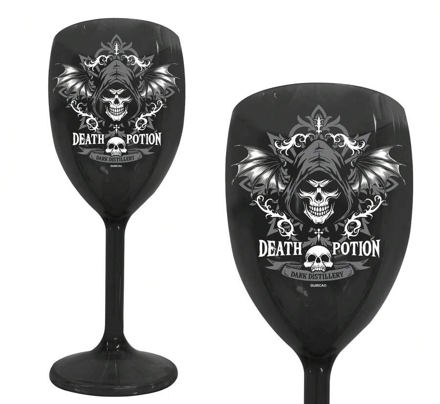 KIWI Black "Death Potion" Halloween Decorative Cup, Skull Design Party Decoration Accessory, Ideal For Halloween And Theme Parties - Option 3 - View 1