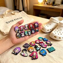 DOBBLE Bộ 16/19/23 món charm gắn giày K-POP hoạt hình, khóa cài giày PVC tháo rời hình nhân vật idol dễ thương, phụ kiện trang trí DIY cho giày clog và sandal, quà tặng tiệc Halloween Giáng Sinh cho fan Kpop - Màu be - Xem 2