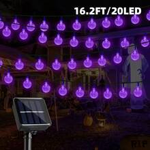 Solar Powered Bubble Ball String Lights, 100/50/20 LED Hanging Bubble Lights, 8 Lighting Modes, Automatic Light Sensor Switch, Suitable For Garden Wedding Party Yard Fence Porch Tree Summer Valentine's Day Christmas Decoration - Solar-powered Bubble Balls - View 16