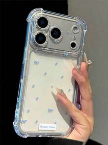 Étui de téléphone antichoc minimaliste avec pois bleus et design de nœud croisé, essentiel printemps/été pour un usage quotidien, compatible avec Apple 18 Pro/18 Pro Max/17/17 Pro/17 Pro Max/16/16 Pro/16 Plus/16 Pro Max/15/15 Pro/15 Plus/14/14 Pro/14 Pro Max/13/13 Pro/13 Pro Max/12/12 Pro/12 Pro Max - Bleu ciel - Voir 3