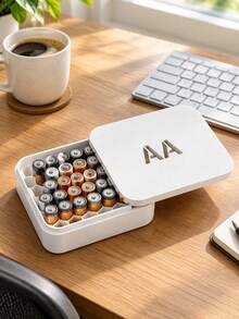 1pc-27 Slot Large Capacity Honeycomb Battery Storage Box | 3D Printed | Suitable For AA/AAA Battery Sizes | Minimalist Home Storage Essential | Mother's Day/Father's Day/Graduation Season Practical Gift | Ultimate Solution To End Drawer Clutter - Multicolor - View 1