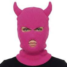 Rubies Pink Horned Balaclava Mask For Adults, Fun And Eye-Catching Costume Accessory, Ideal For Halloween, Carnival And Cosplay - Multicolor - View 1