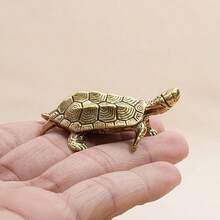 Vintage Wealth-Attracting Money Turtle Figurine, Solid Longevity Turtle, Symbolizing Wealth And Longevity, Suitable For Tea Table And Desktop Decoration - A - View 1
