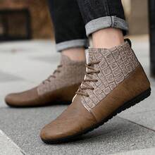 Men's New Autumn/Winter Outdoor High-Top Boots, Lightweight Comfortable Work Boots, Fashion Versatile Workwear Boots For Men - Khaki - View 12
