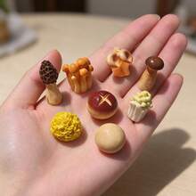 8pcs Mushroom Resin Miniatures, Realistic Mushroom Resin Decor, Cute Mushroom Theme Miniature Models, Suitable For Home Desktop, Fairy Garden, Terrarium, Desktop Natural Style Decoration And DIY Handmade Gifts - A - View 3