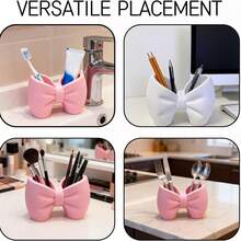 1/2pcs Cosmetic Storage Box, Bow-Shaped Storage Box, Toothbrush Holder, Suitable For Makeup Brushes, Eyebrow Pencils, Eyelash Brushes, Hair Accessories Storage, Suitable For Home Use - Multicolor - View 8
