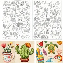Water-Soluble Embroidery Patterns, Suitable For Beginners, Pre-Printed Natural Patterns Washable Applique Embroidery Stabilizer, Suitable For Handmade Sewing Enthusiasts Women Adults - A359 - View 18
